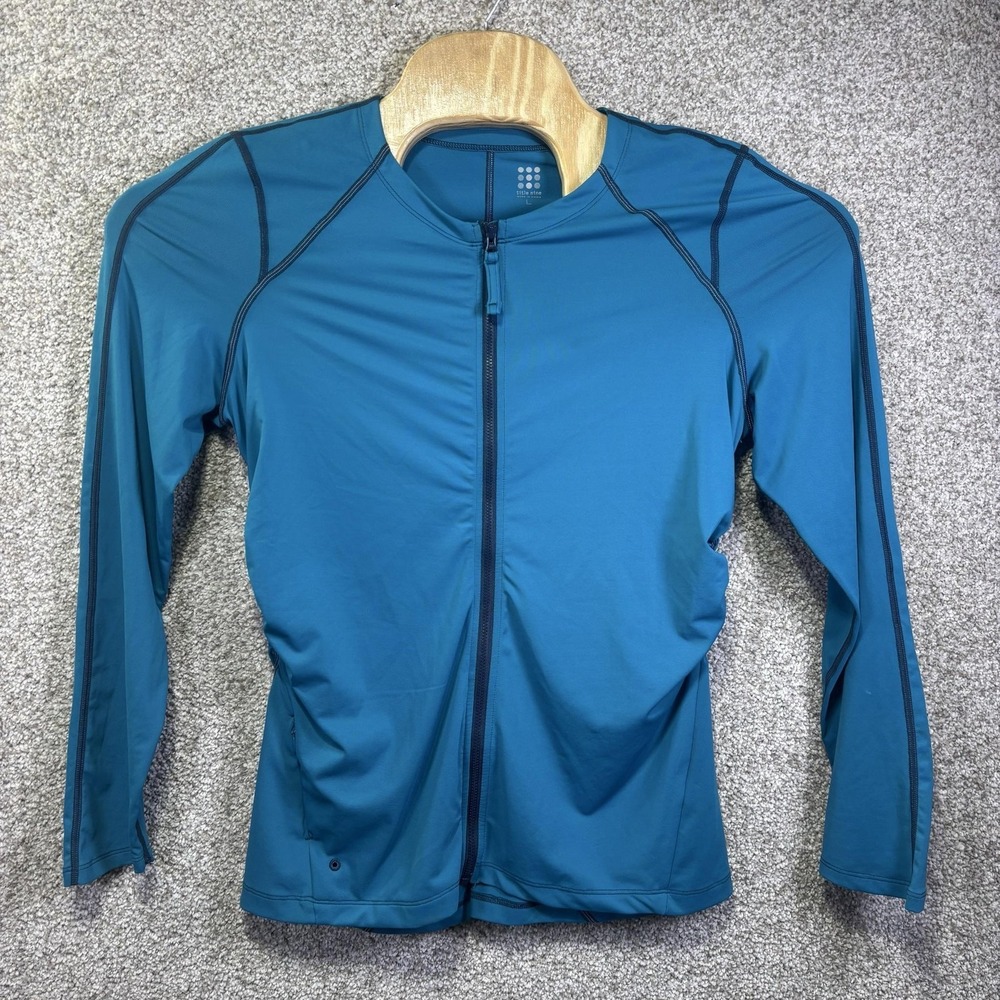 Title Nine Jacket‎ Womens Large Blue Track Full Zip Lightweight Athletic Running